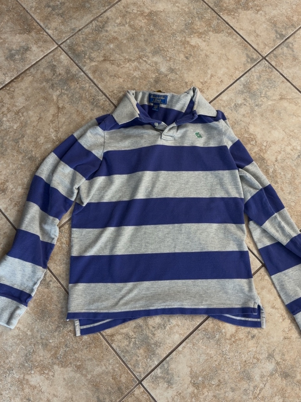 Vintage Abercrombie & Fitch Y2K Striped
Rugby Polo Shirt Size L